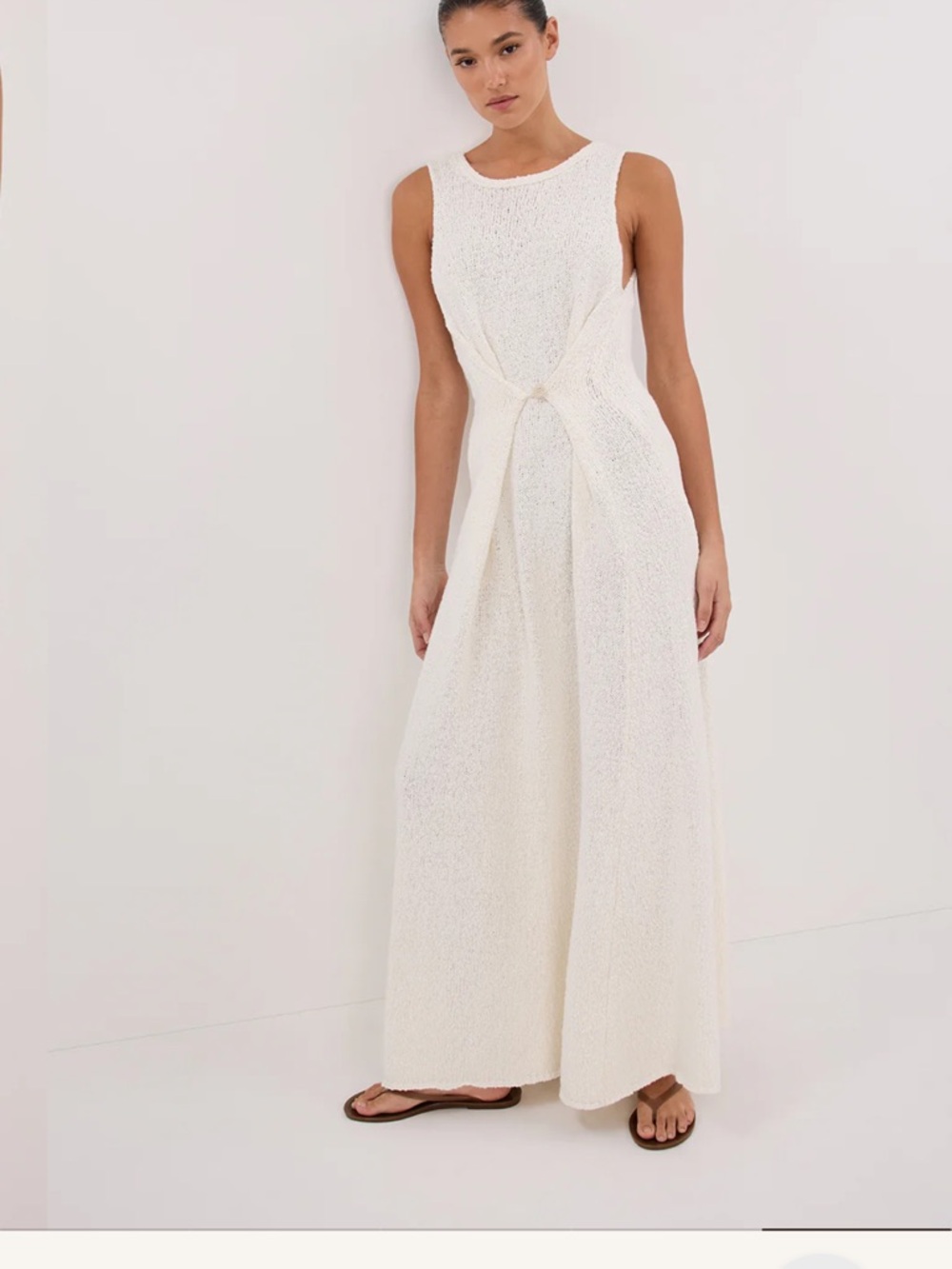 DISSH Off White cotton Sleeveless Maxi Dress